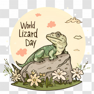 World Lizard Day - World Lizard Day Celebration With A Green Lizard Transparent PNG