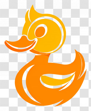 Simple Design - Cute Orange Cartoon Duck Transparent PNG