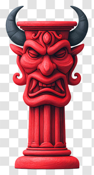 Islamic Devil Pillar - Red Demon Column Statue Transparent PNG