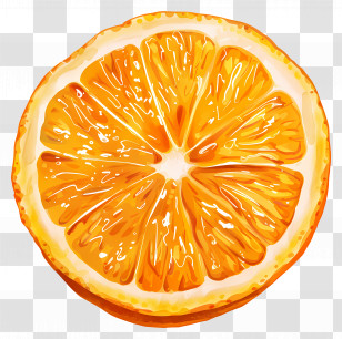 Slice Orange Fruit - Juicy Orange Slice Illustration Transparent PNG