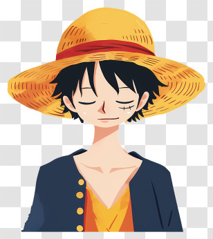 One Piece Luffy - Anime Character With Straw Hat Transparent PNG