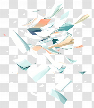 Paper Flying - Abstract Art With Colorful Shapes Transparent PNG