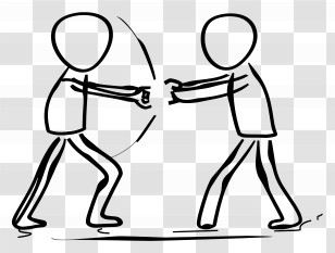 Stick Figure Fighting - Stick Figure Conflict Illustration Transparent PNG