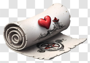Map Scroll - Rolled Map With Heart And Compass Transparent PNG