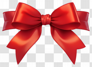Red Ribbon With A Bow - Elegant Red Ribbon Bow Transparent PNG