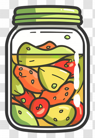 Kimchi Jar - Colorful Pickle Jar Illustration Transparent PNG