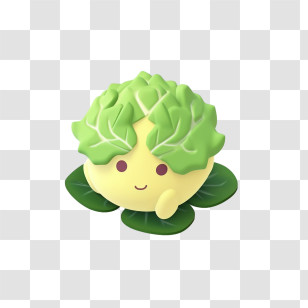 Cabbage - Cute Green Cabbage Character Transparent PNG