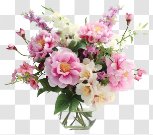 Realistic Elegant Flower Arrangement - Beautiful Flower Bouquet In A Vase Transparent PNG