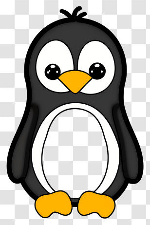 Penguin - Adorable Cartoon Penguin With Big Eyes Transparent PNG