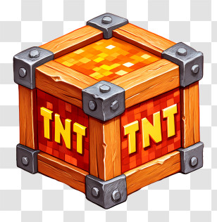 Minecraft Tnt - Cartoon TNT Box Transparent PNG