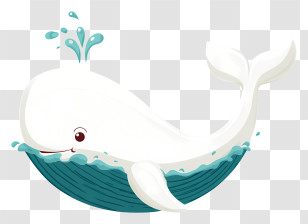 Beluga Whale In Water - Cute White Whale In The Ocean Transparent PNG