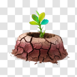 Green Sprout
 - Green Sapling Growing In Dry Cracked Soil Illustration Transparent PNG