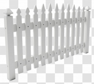 Picket Fence - Classic White Picket Fence Illustration Transparent PNG