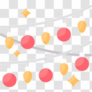 Christmas Lights - Festive Decorative Lights And Ornaments Transparent PNG