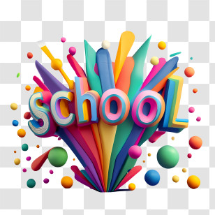 Back To School - Colorful School Text Transparent PNG