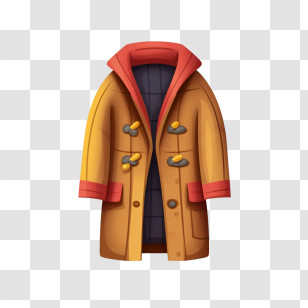 Coat - Brown Coat With Red Hood Transparent PNG