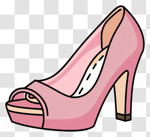 Pink High Heel Shoe - Pink High-Heeled Shoe Illustration Transparent PNG