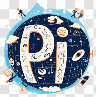 Happy Pi Day - Pi Day Celebration Illustration Transparent PNG