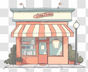 Dry Cleaner Store - Illustration Of A Cute Small Storefront Transparent PNG
