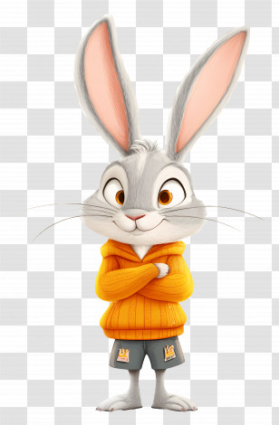 Bugs Bunny - Cartoon Rabbit In Blue Jacket Transparent PNG