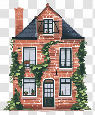 Brick House - Brick House With Ivy Transparent PNG