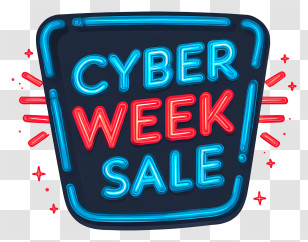 Cyber Week Sale - Cyber Week Sale Neon Sign Transparent PNG