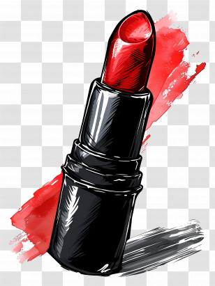 Lipstick - Red Lipstick With Artistic Background Transparent PNG