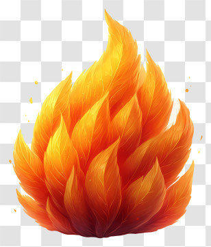 Fire - Flame With Leaf-Inspired Texture Transparent PNG