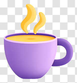 Purple Coffee Cup - Purple Steaming Mug Transparent PNG