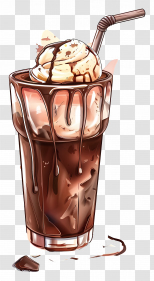 Chocolate Milkshake - Chocolate Milkshake With Ice Cream Transparent PNG