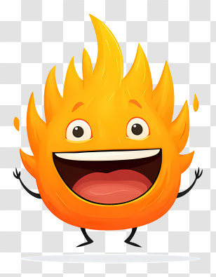 Ghibli Calcifer - Joyful Fireball Cartoon Character Transparent PNG