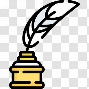 Feather Ink - Quill And Ink In Flat Cartoon Style Transparent PNG