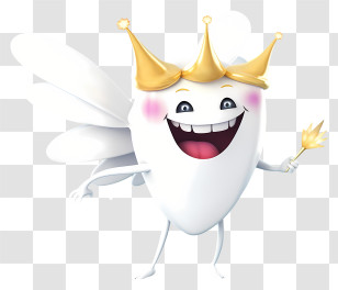 Cartoon Character - Tooth Fairy With Crown And Wings Transparent PNG