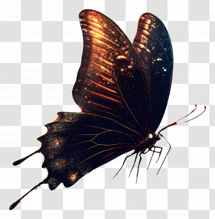Sparking Butterfly - Mystical Dark Sparkling Butterfly Transparent PNG