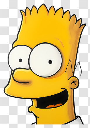 Simpsons - Yellow Cartoon Boy With Wide Smile Transparent PNG