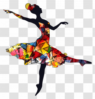 Ballerina - Colorful Prismatic Ballerina Silhouette Transparent PNG