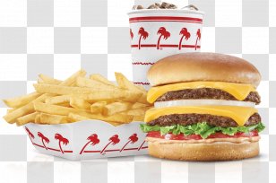 Hamburger In-N-Out Burger Cheeseburger French Fries Milkshake - Breakfast Sandwich - Menu Transparent PNG