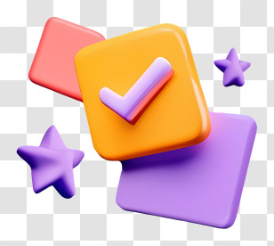 Colorful - Colorful Checkmark And Stars Transparent PNG