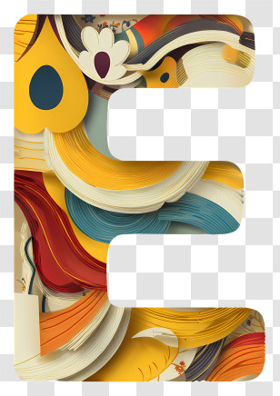 Letter E - Artistic Colorful Letter E Transparent PNG