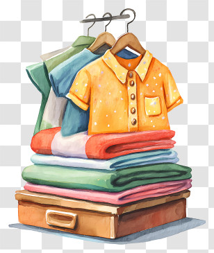 Clothing Donation - Stack Of Clothes Illustration Transparent PNG
