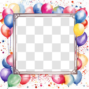 Birthday Frame
 - Colorful Balloon Frame Transparent PNG