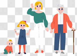 Human Life Cycle - Family Generations Illustration Transparent PNG