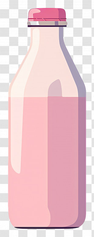 Milk Bottle - Pink Milk Bottle Illustration Transparent PNG