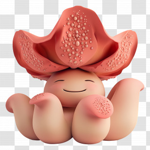 Rafflesia Flower Cartoon - Cute Flower Character With Smile Transparent PNG