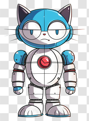 Cat Robot - Futuristic Robot Cat Illustration Transparent PNG