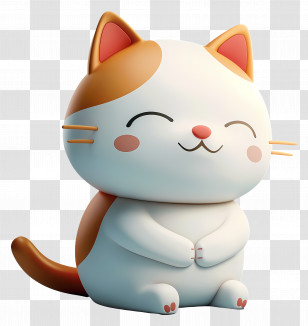 Cat - Adorable Cartoon Cat Figure Smiling Transparent PNG