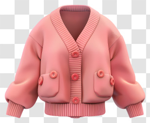 Cardigan - Pink Cardigan With Buttons Transparent PNG