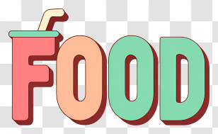 Food Logo - Colorful FOOD Typography Transparent PNG