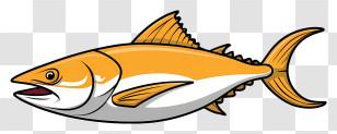Cartoon - Illustration Of A Yellow Tuna Fish Transparent PNG