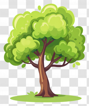 Cute Cartoon Tree - Beautiful Green Tree Illustration Transparent PNG